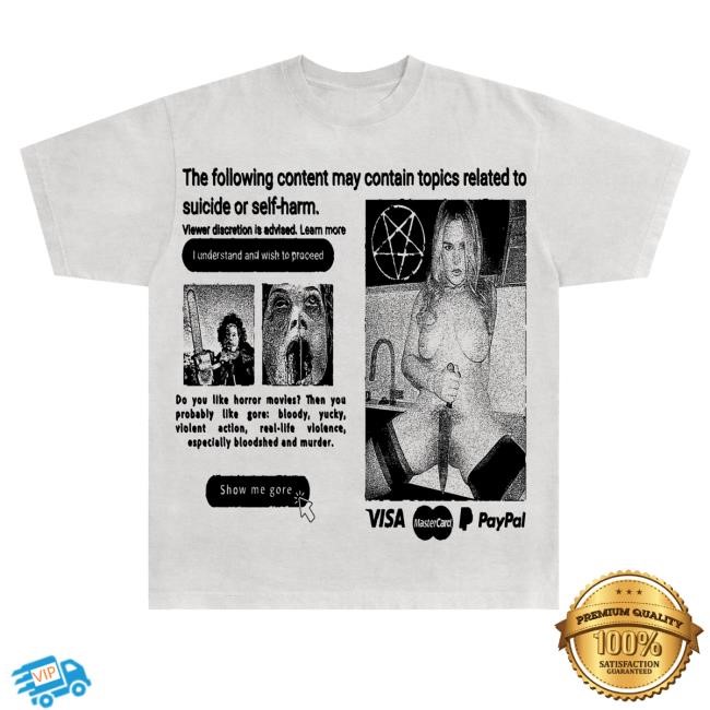 Official Diggyisdead Merch Show Me Gore Sweatshirt White - New Tee Shop