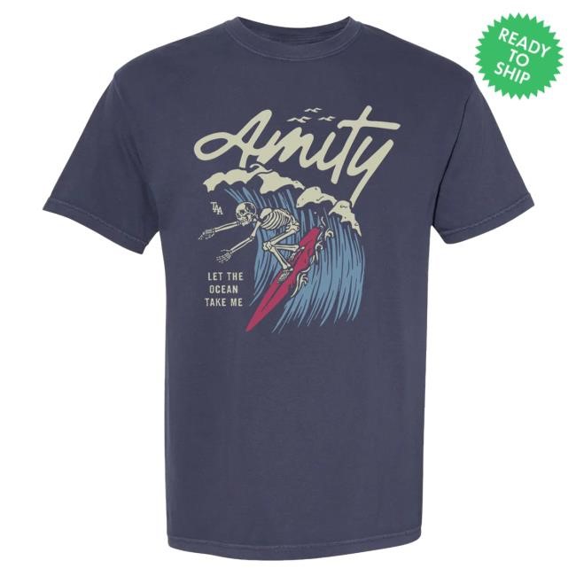 Trending The Amity Affliction Merch Surfin' Skeleton Navy Crewneck Sweatshirt - New Tee Shop