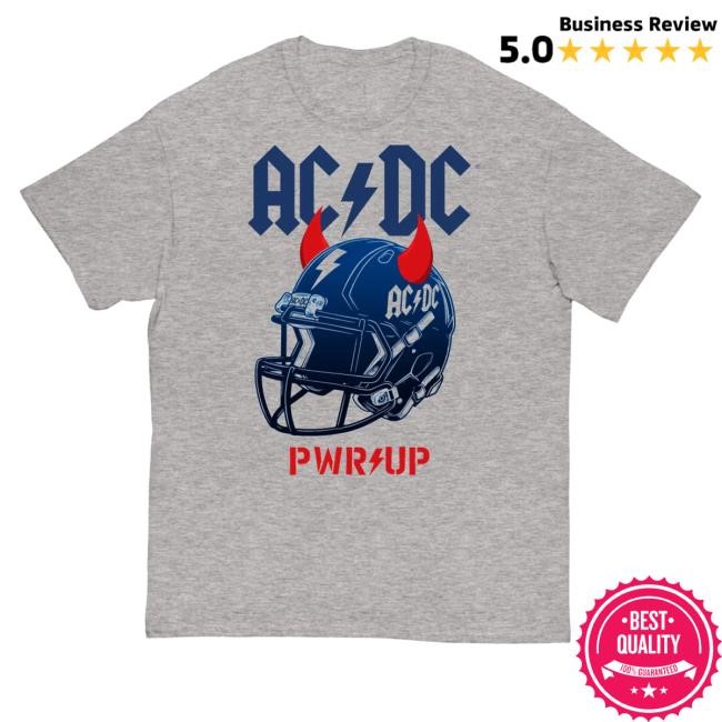 Official Ac Dc Merch Team Helmets Pwr Up Tour Tee Shirt - New Tee Shop