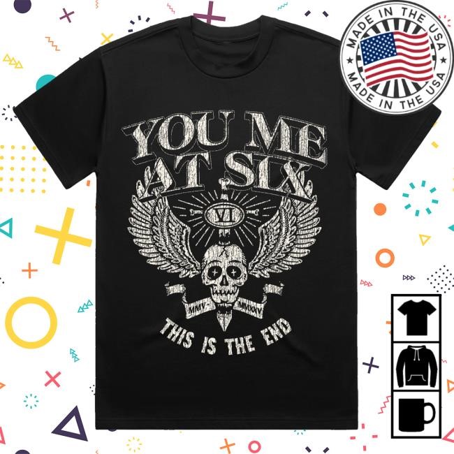 Trending You Me At Six Merch Tfnos European Tour Flying Skull Tee - New Tee Shop