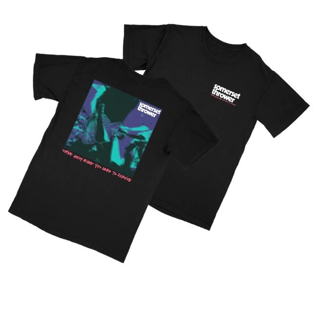 Official Smartpunk Records Merch Somerset Thrower Take Only What You Need To Survive Album Crewneck Sweatshirt Black - New Tee Shop