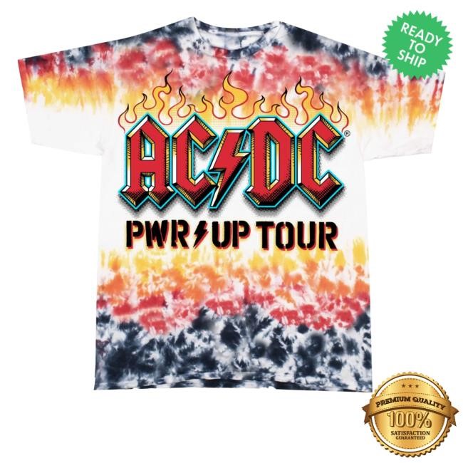 Official Acdc Color Tie Dye Pwr Up Tour Shirt - New Tee Shop