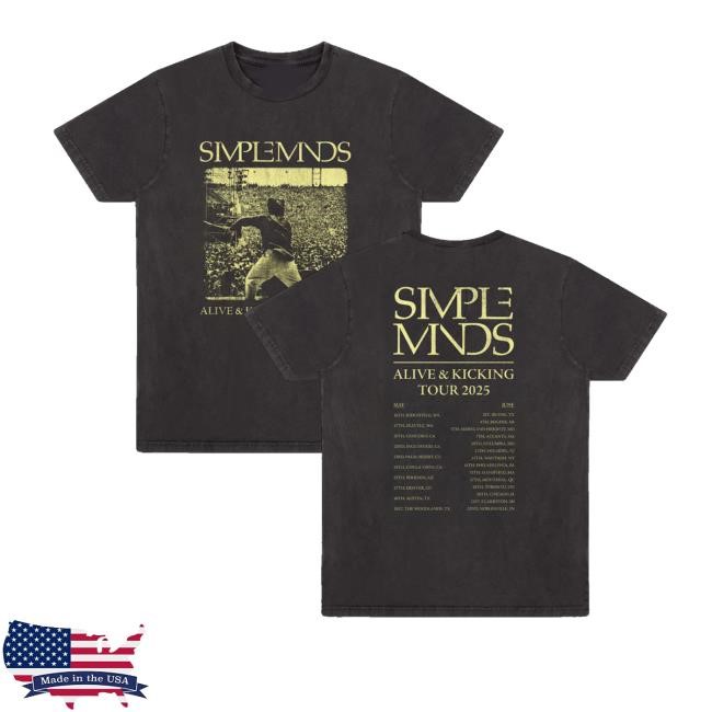 Simpleminds Merch Alive & Kicking 2025 Itinerary Black Hoodie Sweatshirt - New Tee Shop