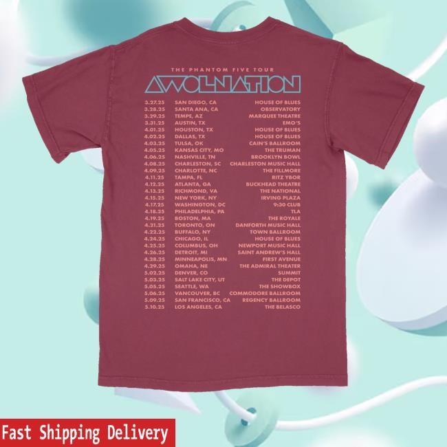 Awolnation Merch Store Phantom 5 2025 Tour Shirt  Hoodie  Sweatshirt - New Tee Shop