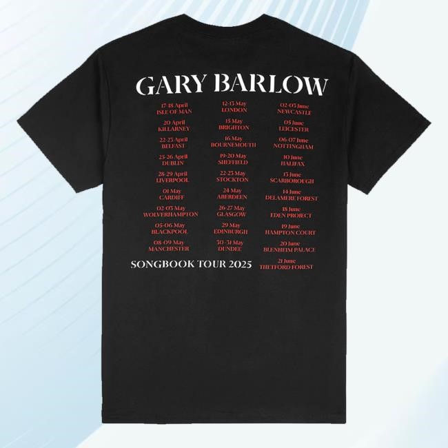 Official Barlow Songbook Tour Black T Shirt - New Tee Shop