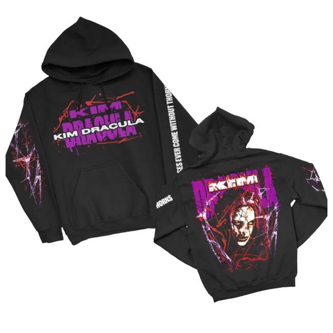 Kim Dracula Store Bloody Face Long Sleeve Shirt Black - New Tee Shop