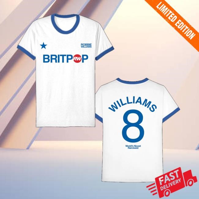 Robbie Williams Merch Britpop Football Ringer T-Shirt - New Tee Shop
