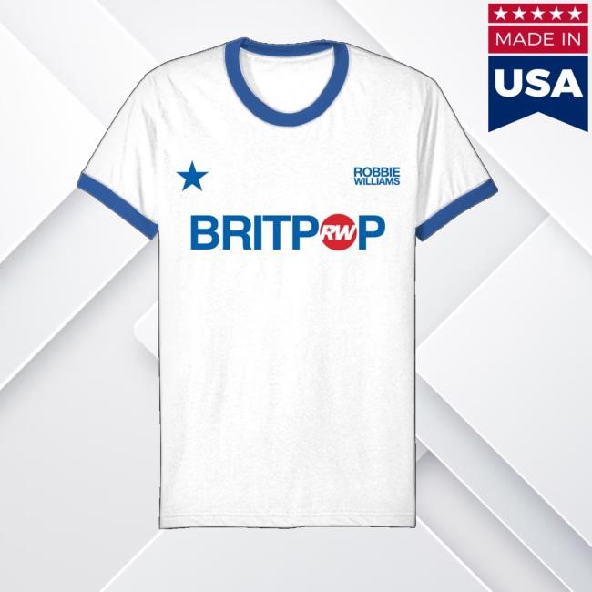 Robbie Williams Merch Britpop Football Ringer T-Shirt - New Tee Shop