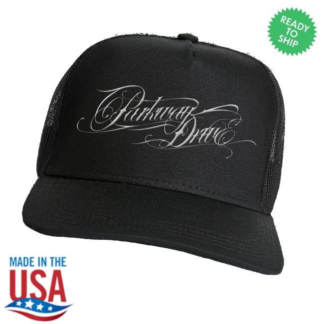 Parkway Drive Rock Merch Deep Blue Logo Trucker Cap - New Tee Shop