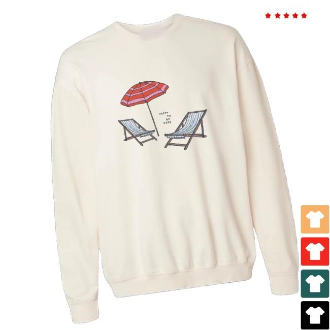 Allieroseco Merch Store Shop Happy To Be Here Lightweight Long Sleeve T Shirt - New Tee Shop