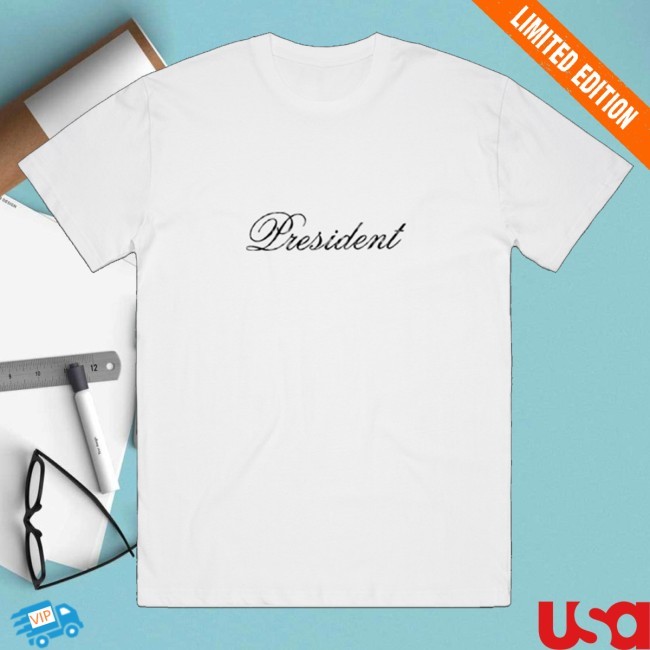 Official President Merch King Of Terrors Script Shirt White - New Tee Shop