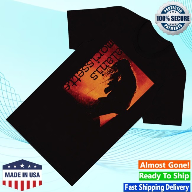 Official Alanis Morissette Merch Alanis Orange Silhouette Black T-Shirt - New Tee Shop