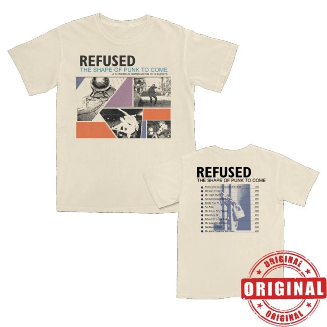 Trending Refused Merch Store The Shape Of Punk To Come Cover Track List Tee Shirt Ivory - New Tee Shop