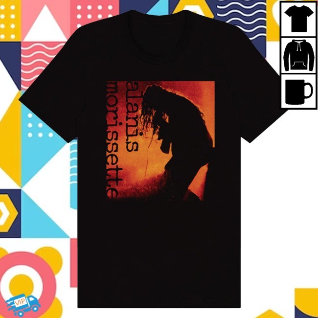 Official Alanis Morissette Merch Alanis Orange Silhouette Black T-Shirt - New Tee Shop