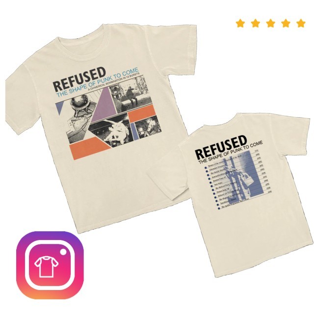 Trending Refused Merch Store The Shape Of Punk To Come Cover Track List Tee Shirt Ivory - New Tee Shop